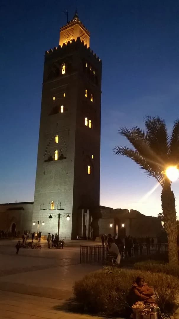 The Koutoubia Mosque and skyline of Marrakech, Morocco